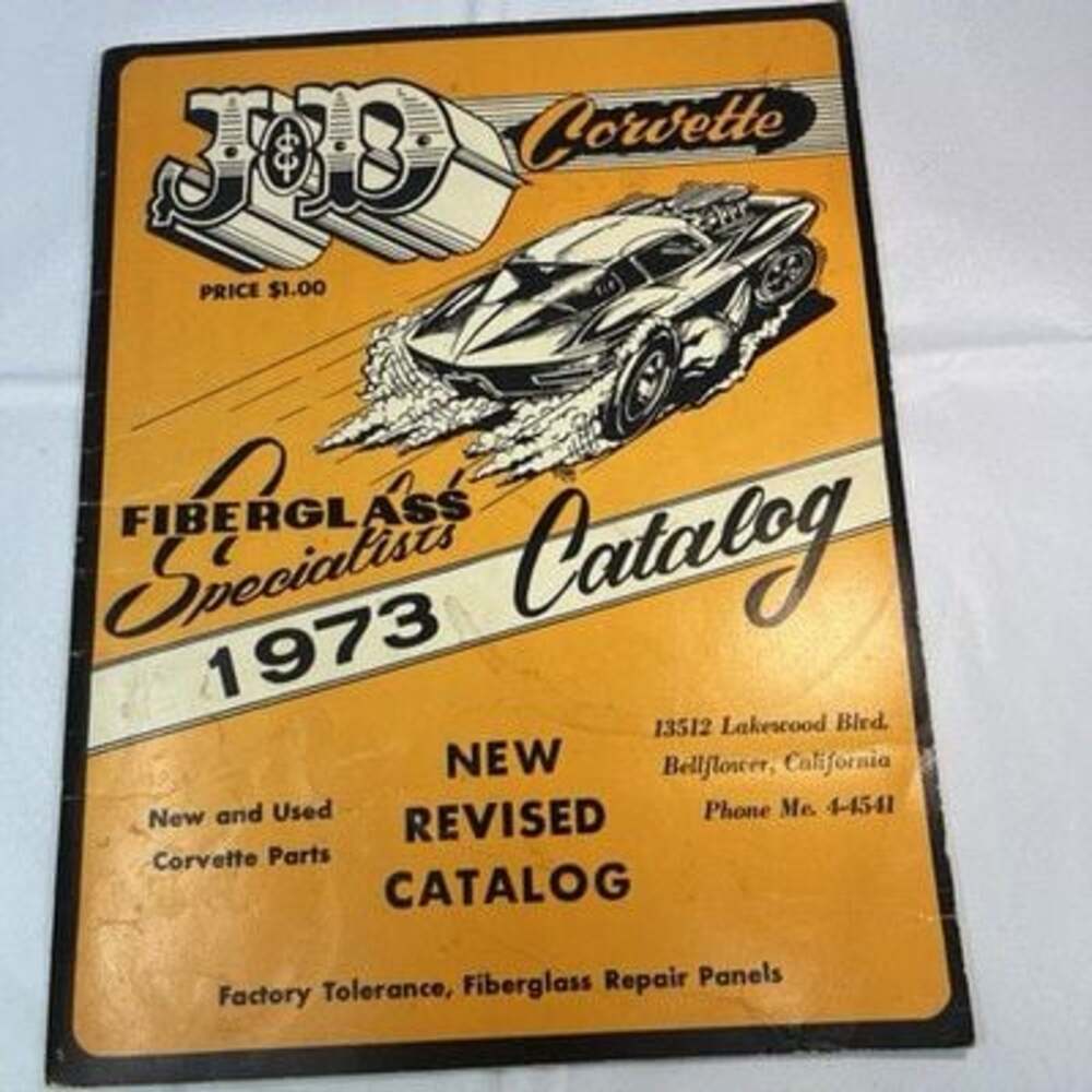 Corvette Catalog J & D Corvette Fiberglass Catalog 1973 Preowned Good Condition